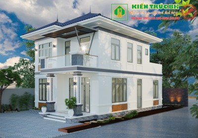 Thiết kế nhà ở 2 tầng mái nhật đẹp bắt mắt tại Phường Quảng Cát Thành Phố Thanh Hóa 